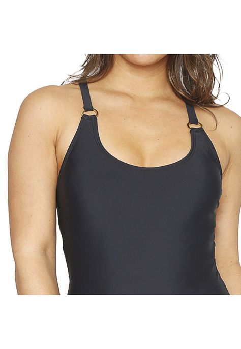 Traje de Baño Entero Mujer H2O Wear Cruzado Negro-6