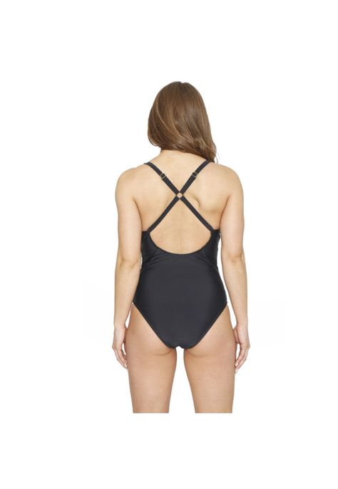 Traje de Baño Entero Mujer H2O Wear Cruzado Negro-8