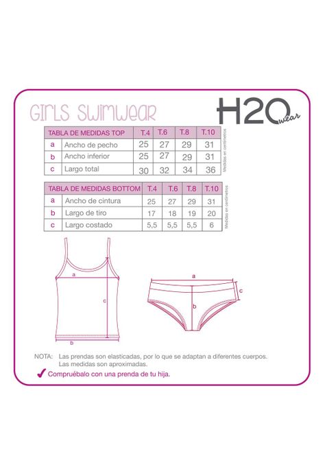 Traje de Baño Niña Tankini UV30+ H2O Wear Coral-3