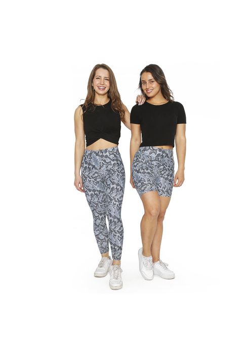 Mujer Calza Legging Con Pretina  H2O Wear Pithon Celeste-6