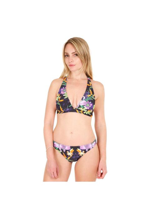 Traje de Baño Bikini Halter para Mujer Negro-0