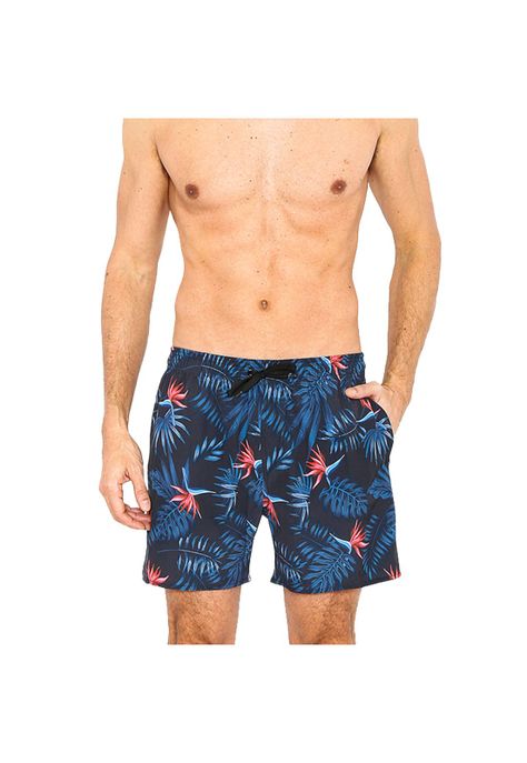 Traje de Baño Short Hombre Tela c/ Elasticidad Azul Marino-0