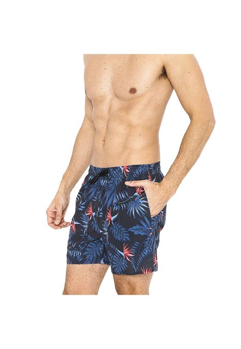 Traje de Baño Short Hombre Tela c/ Elasticidad Azul Marino-2