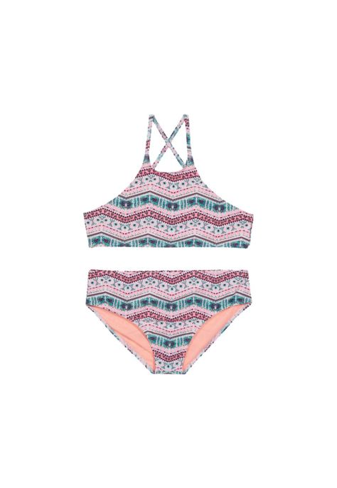 Teens Niña Bikini UV+30 High Neck Estampado Coral-0