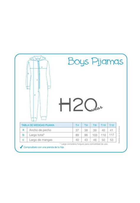 Pijama Niño Polar Sustentable H2O Wear Azul-2