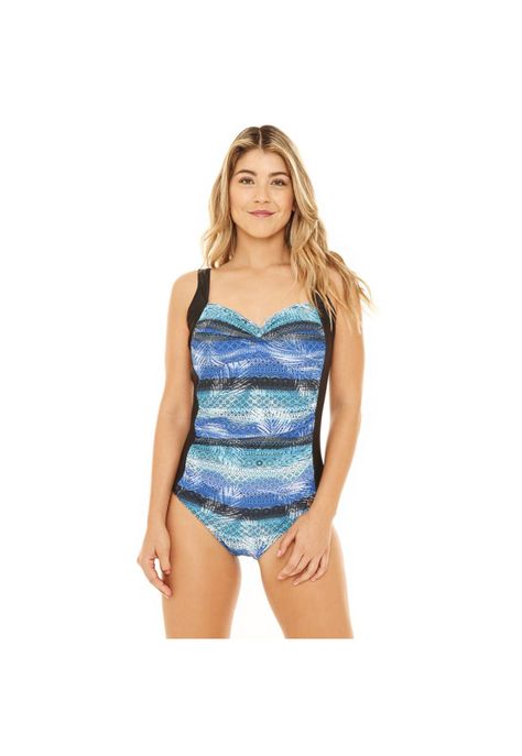 Traje de Baño Entero Mujer Control Hebilla H2O Wear Turquesa-2