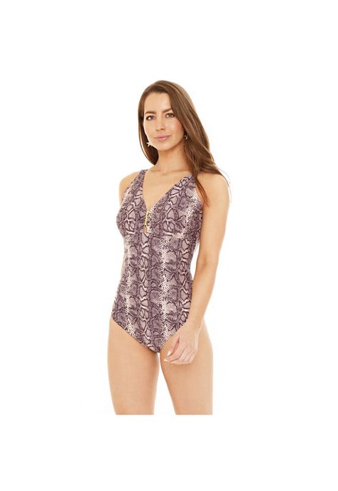 Traje de Baño Entero Mujer Control Piton Rosa H2O Wear Rosa-1