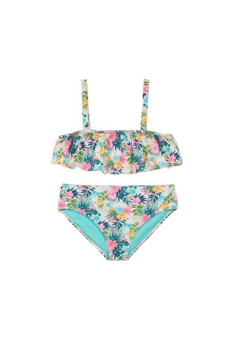 Traje de Baño Teens Niña Bikini UV30 H2O Wear Estampado Flores Beige-0