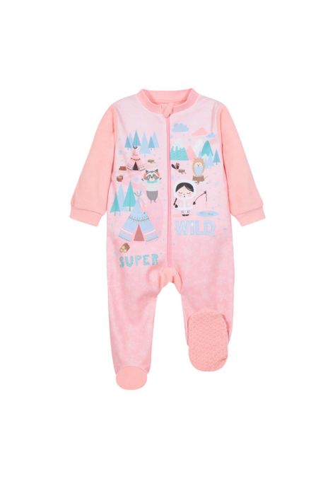 Pijama Bebé Polar Sustentable Wild Rosa H2O Wear-0