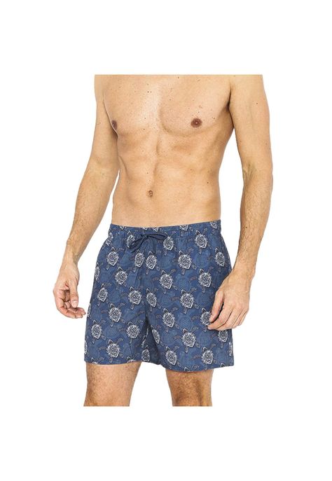 Traje de Baño Short Hombre Tela c/ Elasticidad Gris Oscuro-0