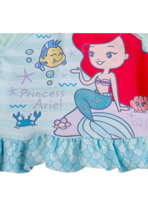 Traje de Baño Bebe Niña Set UV 50 Disney Ariel Turquesa-3