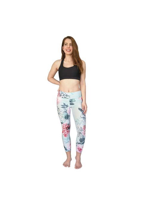 Mujer Calza Legging H2O Wear Flores Celeste-1