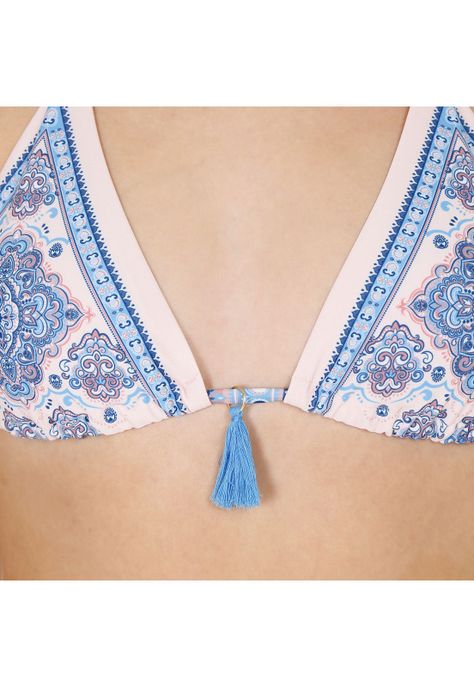 Traje de Baño Bikini Mujer Triángulo Alto H2O Wear Azul-2