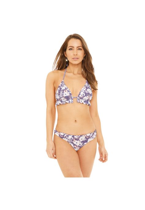 Traje de Baño Bikini Mujer H2O Wear Triangulo Reversible Azul-0