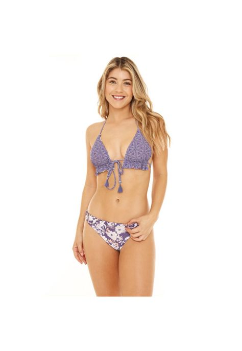 Traje de Baño Bikini Mujer H2O Wear Triangulo Reversible Azul-4