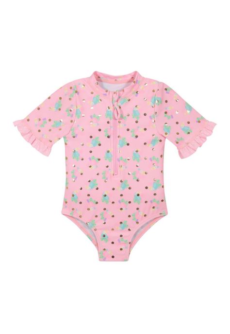 Traje de Baño Bebe Niña Manga Corta UV50+ H2O Wear-0