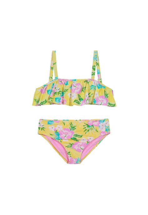 Teens Niña Bikini UV+30 Vuelos Recto Estampado Amarillo-0