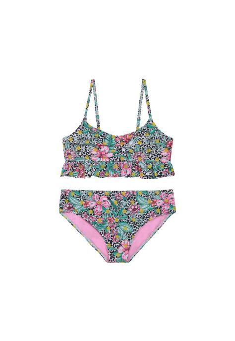 Teens Niña Bikini H2O Wear UV+30 Vuelos Flores Rosado-0