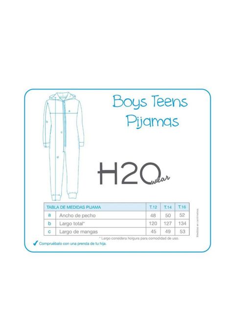 Pijama Teens Niño Polar Camuflaje H2O Wear Azul-2