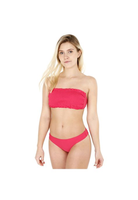 Traje de Baño Bikini Mujer Top Elasticado H2O Wear Rojo-0
