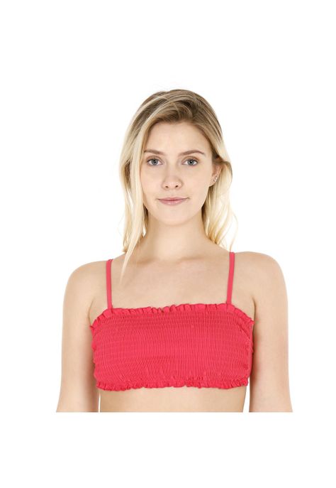 Traje de Baño Bikini Mujer Top Elasticado H2O Wear Rojo-2