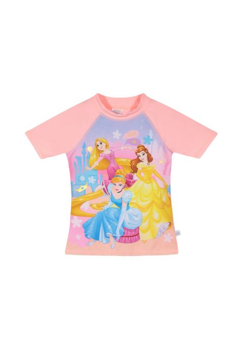 Polera Niña Manga Corta UV 50+ Disney Princesas Coral-0