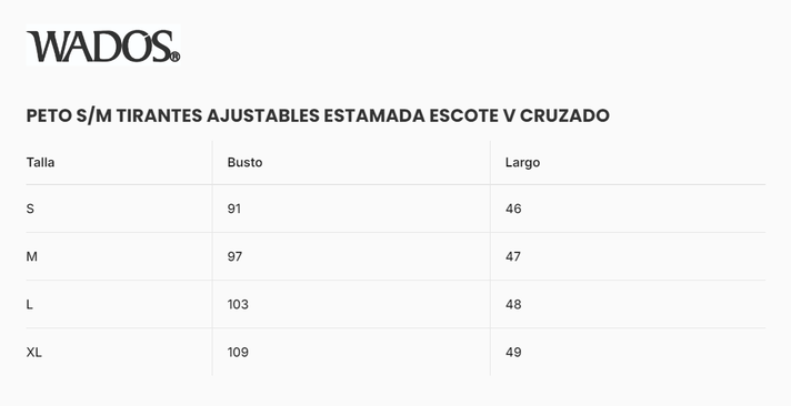 Peto S/M Tirantes Ajustables Estampada Escote V Cruzado - Wados-7