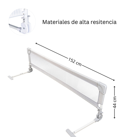 Baranda De Seguridad Bebé para Cama 152x44 Gris RS-80020-3-3