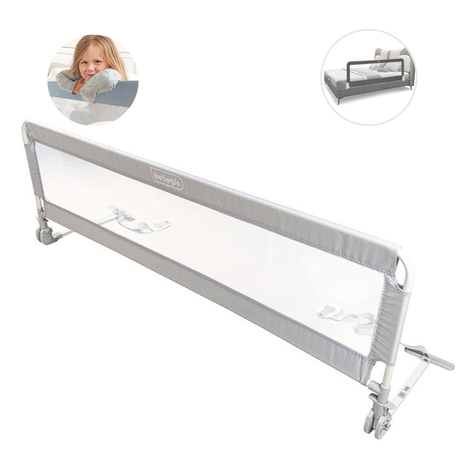 Baranda De Cama Seguridad Bebé Box Spring 150x52cm Rs-80052-4 Gris-5