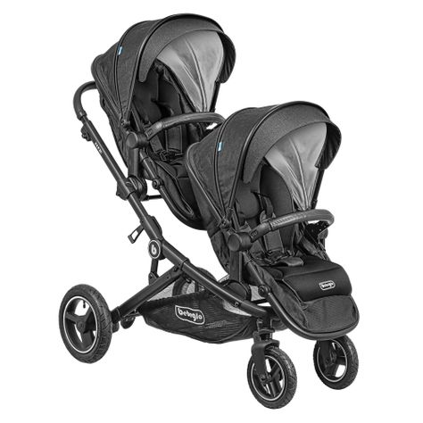  Nuevo Coche Paseo Doble Dueto Bebeglo RS-13310-2 Negro-0