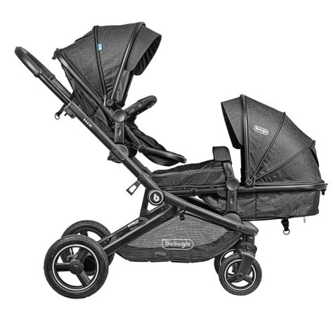  Nuevo Coche Paseo Doble Dueto Bebeglo RS-13310-2 Negro-5