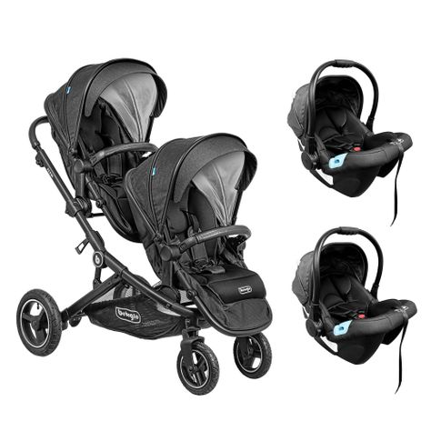 Coche Travel System Doble Dueto Bebeglo RS-13320-2 Negro-0