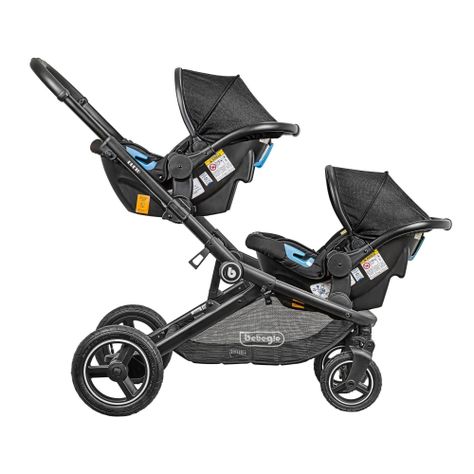 Coche Travel System Doble Dueto Bebeglo RS-13320-2 Negro-1