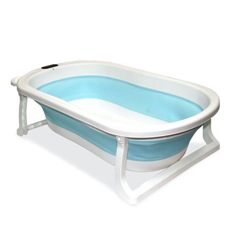 Bañera Plegable con Hamaca y Termómetro Bebeglo Celeste-1