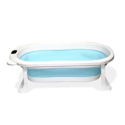 Bañera Plegable con Hamaca y Termómetro Bebeglo Celeste-3