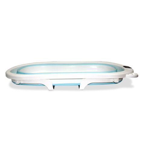 Bañera Plegable con Hamaca y Termómetro Bebeglo Celeste-5
