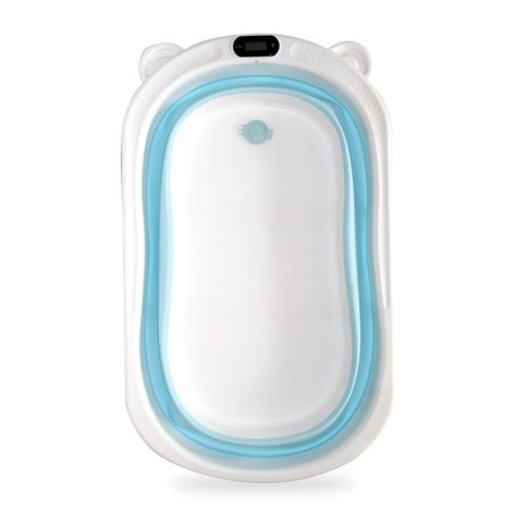 Bañera Plegable con Hamaca y Termómetro Bebeglo Celeste-6