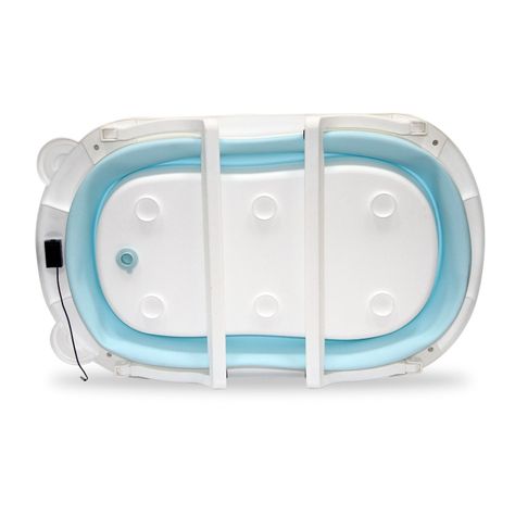 Bañera Plegable con Hamaca y Termómetro Bebeglo Celeste-7