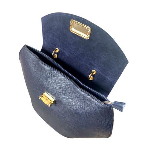 Cartera  Azul   100% cuero-  Mod:   BSM-MGS-201-2