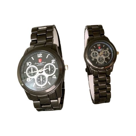 Set par de relojes Luis Cardini Mod 2027-NE-2