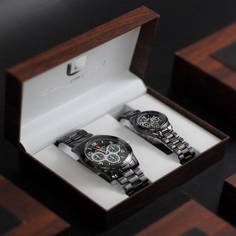 Set par de relojes Luis Cardini Mod 2027-NE-4
