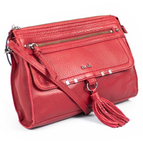 Cartera de hombro THE SAK - Cuero Genuino Rojo-3