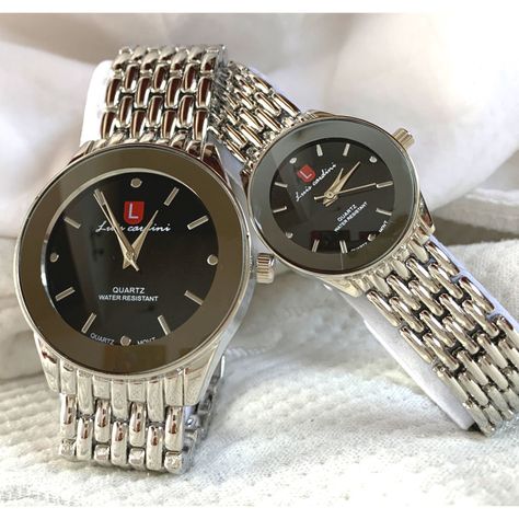 Set par de relojes Luis Cardini Mod 1566-PL-NE-5