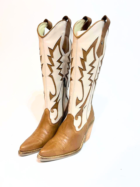 Bota Gina Canela Hueso Exotica-0