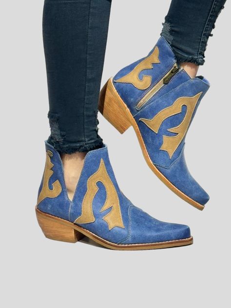 Botin Carmin Azul Exotica-2