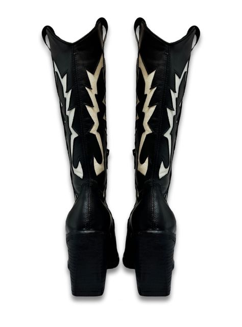 Bota Gina Negro Blanco Exotica-2