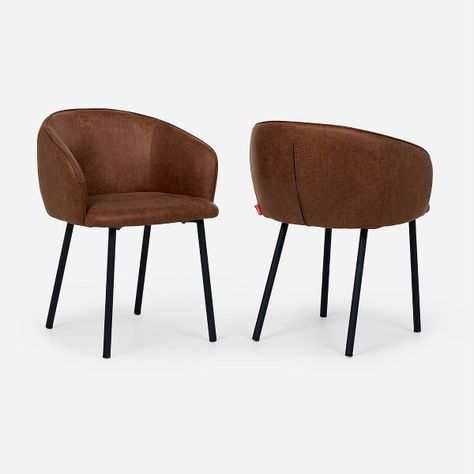 Set 2 Poltronas Rosen Turif Tela Camel-0