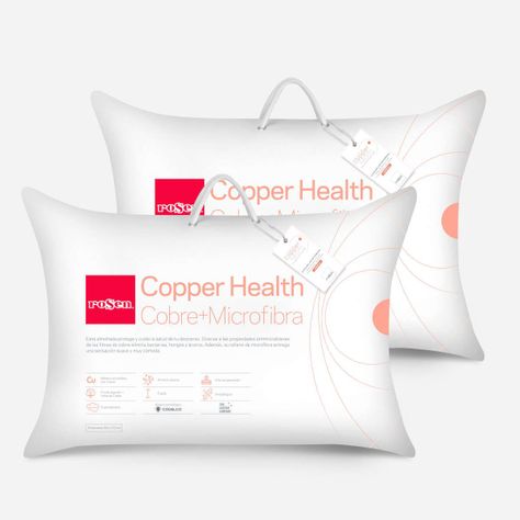 Set 2 Almohada Microfibra Copper Health 50x70 cm Americana-0