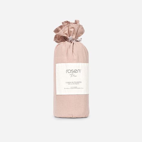 Funda Plumón Lino-Algodón Pure Liso Rosa Nude 1,5 Plazas-4