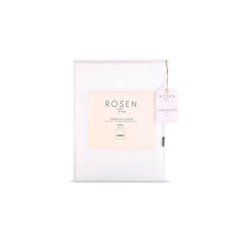 Funda Plumón Rosen Lino Pure Liso 2 Plazas Blanco-5